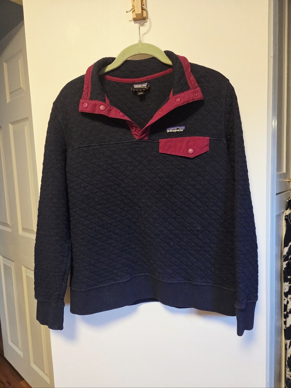 Navy Quilted Patagonia Pullover Sweater